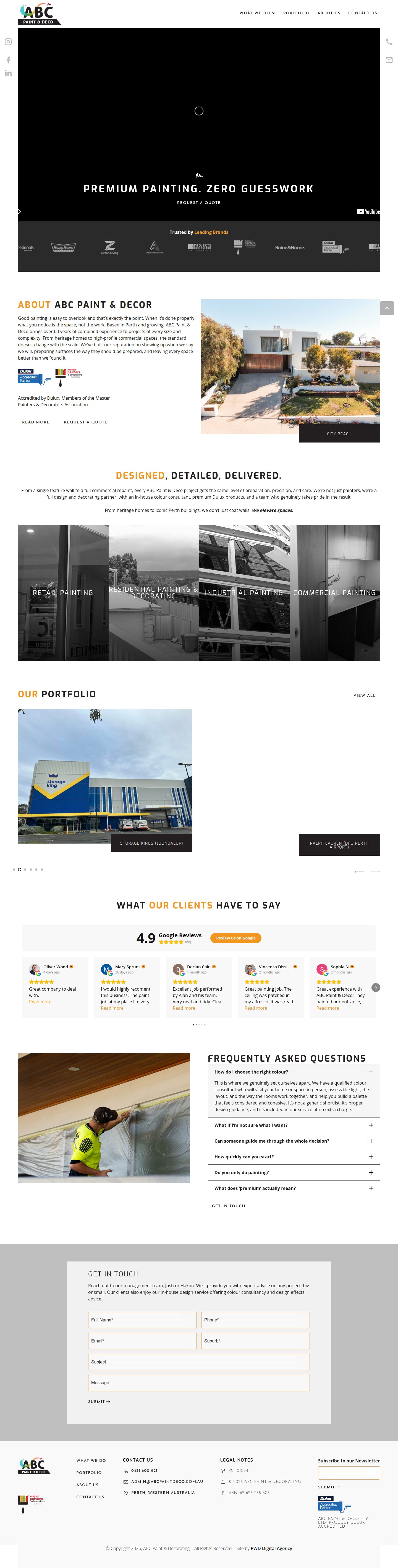 ABC Painting & Decorating website